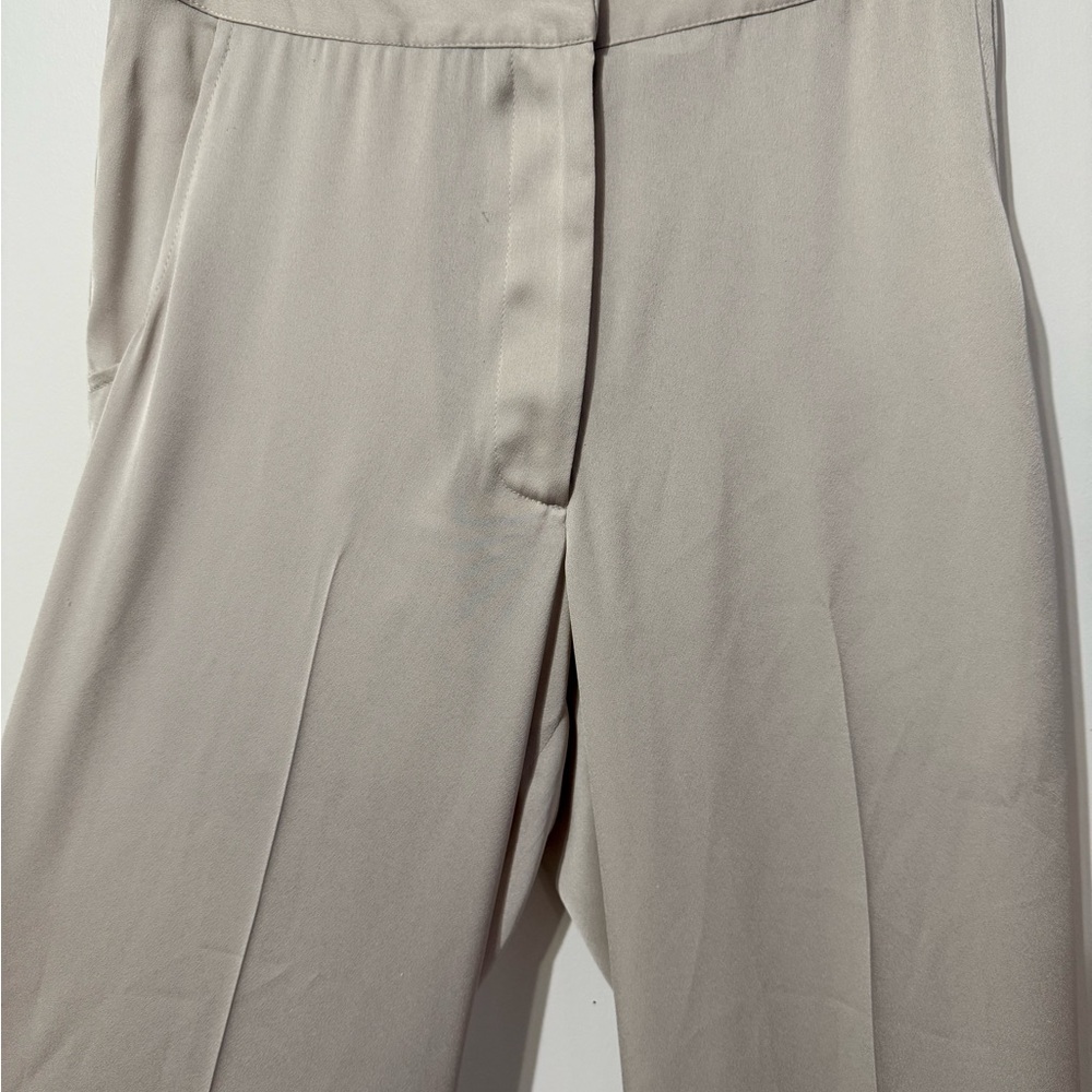 BONDI BORN | Eden Pant | Staight Leg Beige Cream Satin Trousers - Picture 4 of 9